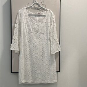 Elegant White Eyelet Mini Dress